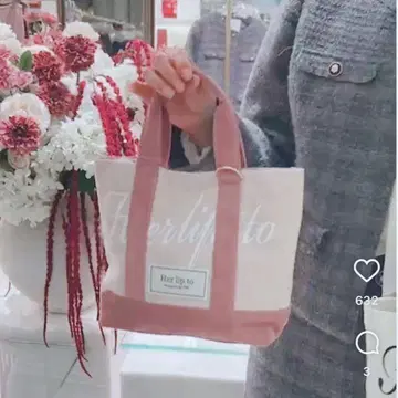 미사용 새상품 herlipto mini tote 루미네 토트백 핑크