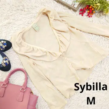 일본제 Sybilla 카라 부착 가디건 (M) 베이지