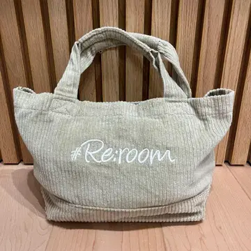 #Re:room 리룸 베이지 코듀로이 토트백 면