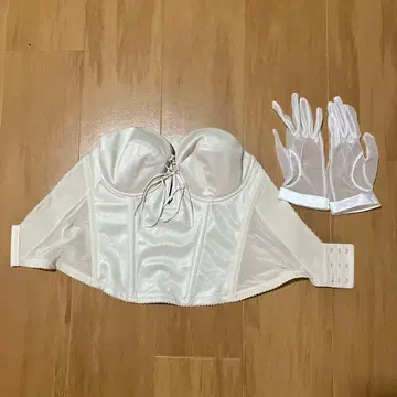 화이트 코르셋과 장갑 세트