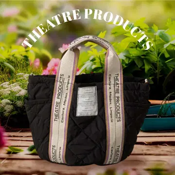 [ THEATRE PRODUCTS ] 자카드 테이프 퀼팅 버킷 토트 블랙