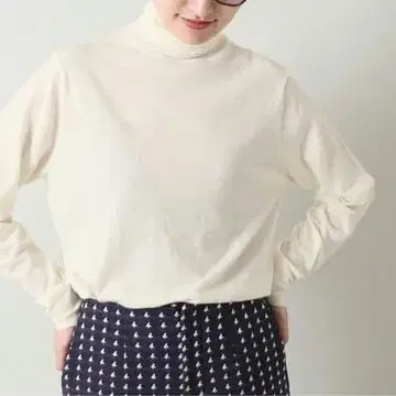 IENA ALBA 터틀넥 풀오버 니트 긴팔 아이보리