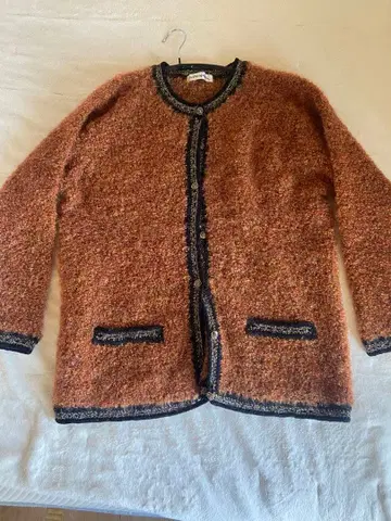 Peapliea 오렌지 계열 긴팔 가디건