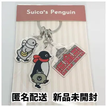 [ 미개봉 새상품 ] Suica 펭귄 3단 아크릴 키링 도쿄역 건물