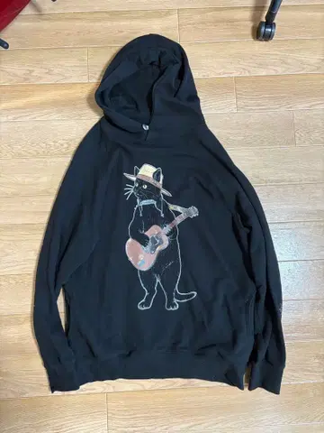 [ 레어 XL 사이즈 ] 고스 로우 캐러밴 후드티 기타 고양이 블랙