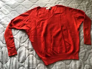 개럴개런트 니트 오렌지 울 V넥