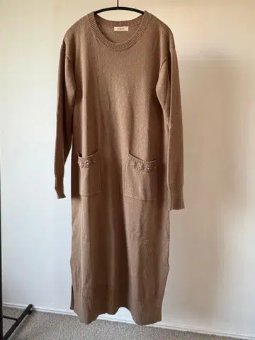 INGEBORG 잉게보그 베이지 니트 롱 원피스 긴팔