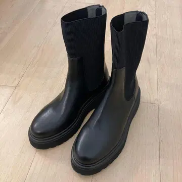 oriental traffic 사이드 고어 부츠 블랙 통굽