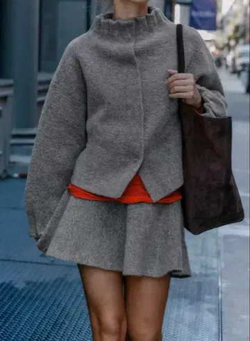 ZARA 니트 봄버 자켓 S