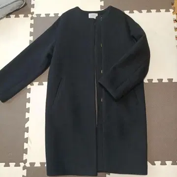 IENA 램스울 노카라 코트 블랙 2022AW