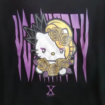 헬로키티 장미 디자인 긴팔 티셔츠
