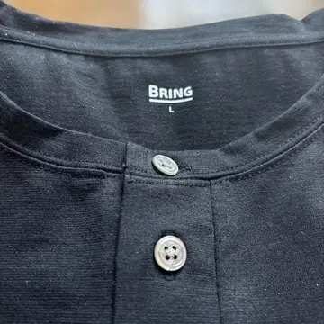 BRING 블랙 헨리넥 T셔츠 L