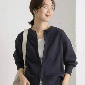 어반 리서치 도어스 코튼 맨투맨 ZIP 가디건 네이비