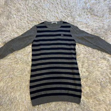 LACOSTE 긴팔 스웨터 원피스 38 사이즈 그레이 네이비