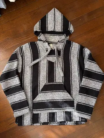 [ 멕시코제 ] 빈티지 멕시칸 후드티 흑백 vintage L 구제 의류