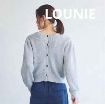 LOUNIE 그레이 니트 풀오버 버튼 달린 가디건 2way