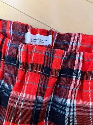 hand of creation 빨간색 계열 체크 캐주얼 팬츠 F