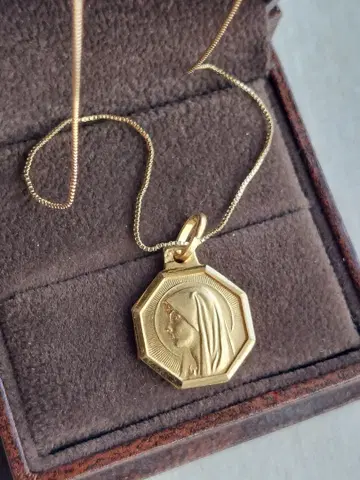 앤티크 빈티지 마리아 메달 목걸이