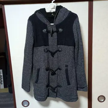 더플 코트 블랙 그레이 M