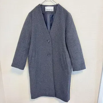 NATURAL BEAUTY BASIC 노카라 그레이 롱 코트 M