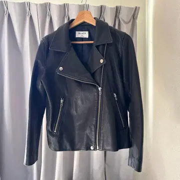 BLACK BY MUSSY 블랙 라무 가죽 라이더 자켓