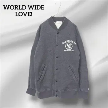 월드와이드 러브 버튼 부착 자켓 그레이 코튼 S 상당