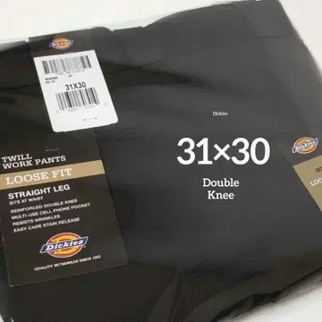 31 x 30 [ 새상품 미사용 ] 디키즈 더블니 85283 BLACK