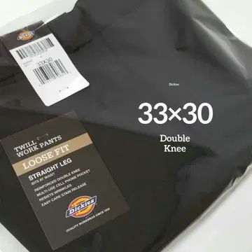 33 x 30 [새상품 미사용] 디키즈 더블니 85283 BLACK
