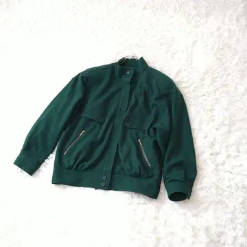GALHOUSE 스탠드 카라 풀 집업 울 자켓 다크 그린 F 레트로