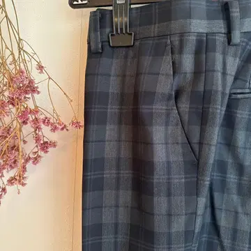 새상품급 TOMORROWLAND 그레이 계열 체크 테이퍼드 팬츠