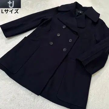 유니클로 x 질 샌더 콜라보 +J 울 소재 트렌치코트 네이비 L 사이즈