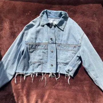 ZARA 크롭 워시 블루 데님 자켓