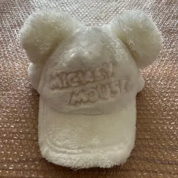 디즈니 귀 달린 폼폼 캡 모자 화이트 팬캡 미키