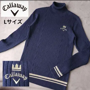 [ 가을/겨울 인기 ] Callaway 네이비 리브 터틀넥 스웨터