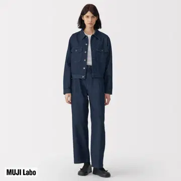 MUJI Labo 와시콘 데님 팬츠 다크 네이비 27