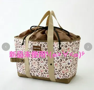 키티 레오파드 무늬 보냉 백 아이보리