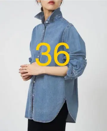 IENA 데님 블루 긴팔 셔츠