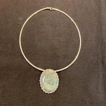 마노 타원형 펜던트 목걸이