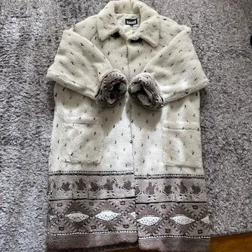 마커 플리스 롱 코트 M