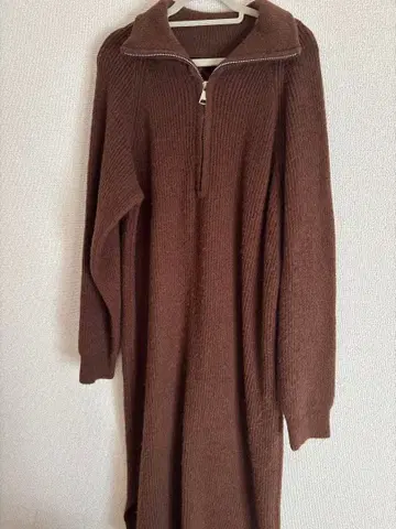 니트 원피스 브라운