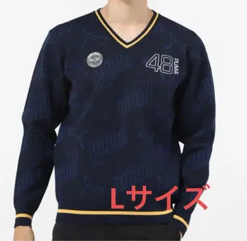 푸마 골프 남성용 자카드 V넥 니트