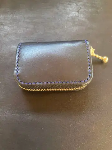 블랙 이탈리아 가죽 동전 지갑 코인 케이스 골드 지퍼