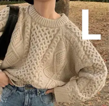 select MOCA by son 빈티지풍 케이블 니트 L