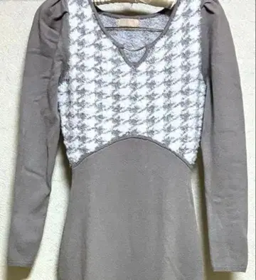 리젝시 하운드 투스 머메이드 니트 원피스