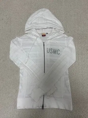 더블 지퍼 후드티 AVIREX 화이트