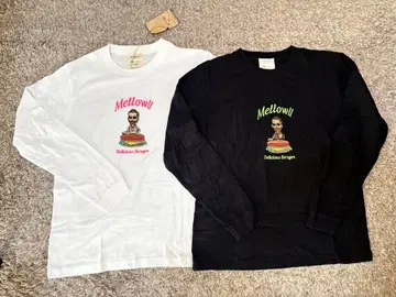 Mellow 자수 롱 슬리브 T셔츠 S