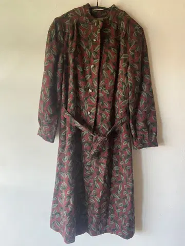 할머니의 의류 롱 원피스 긴팔 벨트 포함