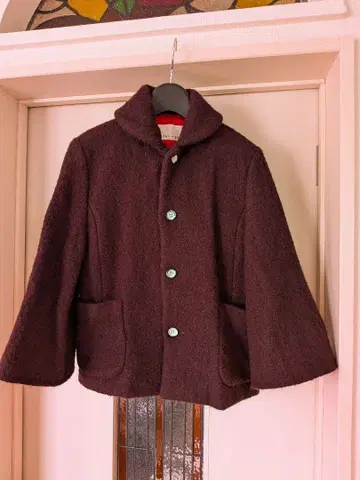 sunaoKUWAHARA 다크 브라운 자켓 버튼 앤티크