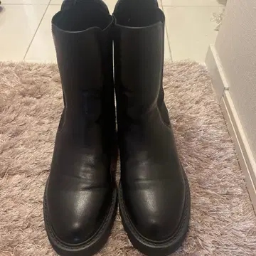 사이드 고어 부츠 블랙 통굽