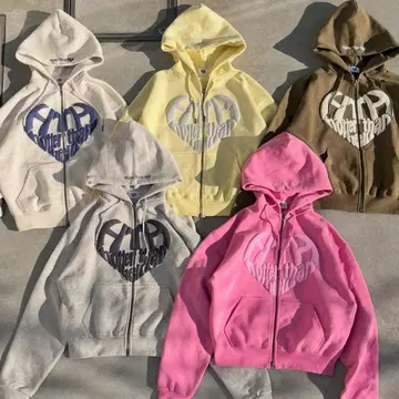 hth 지퍼 후드티 하트 로고